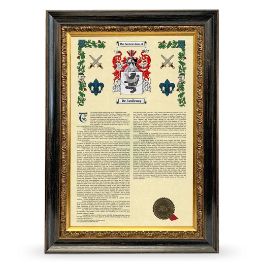 De l'aullenay Armorial History Framed - Heirloom